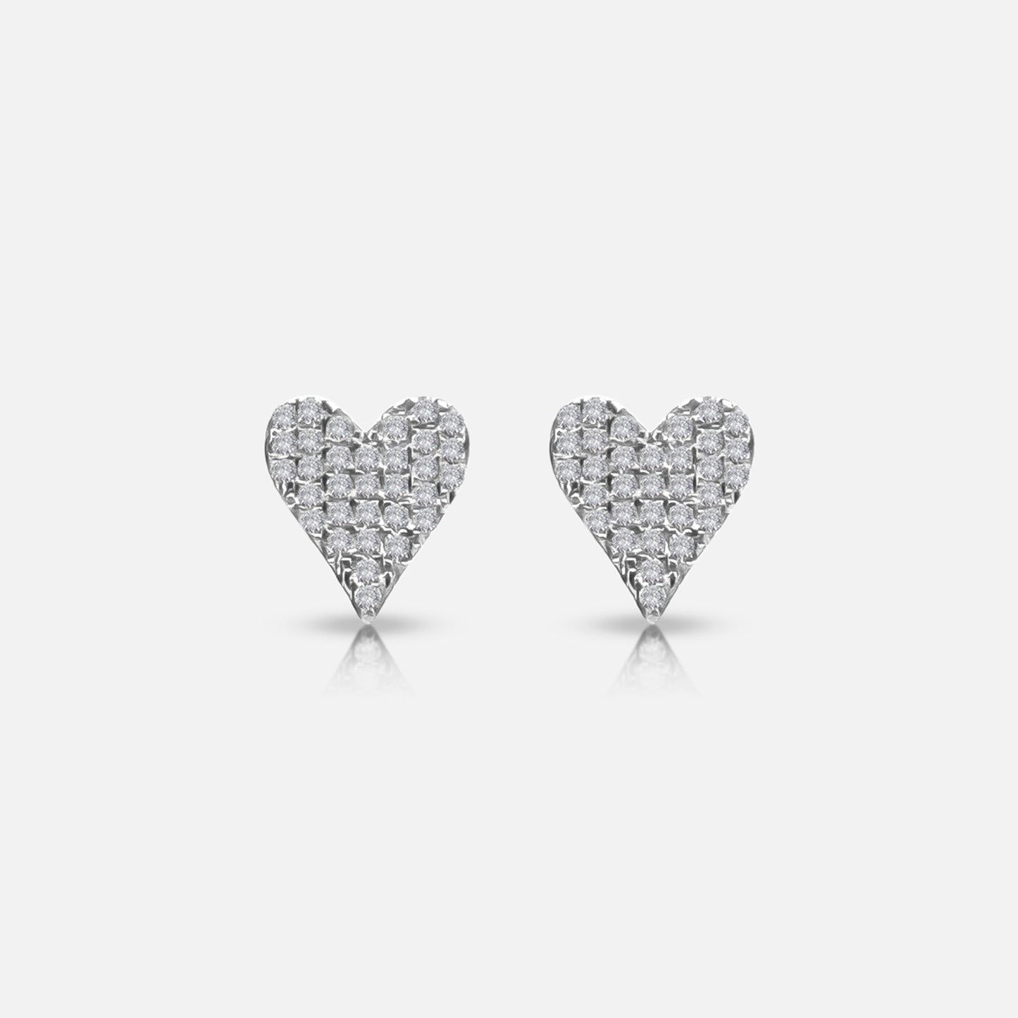 White Gold Heart Studs with 0.15ct Total Weight Diamonds