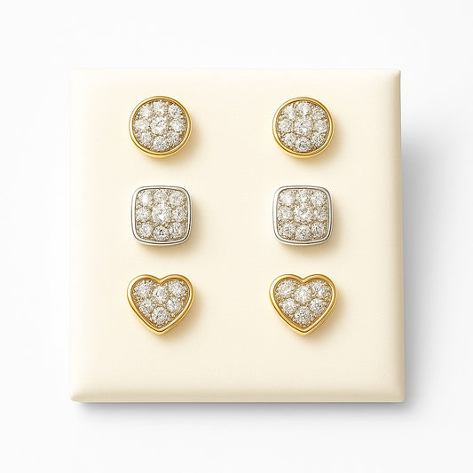 Set of 3 Diamond Studs with .25ct Total Diamond Weight
