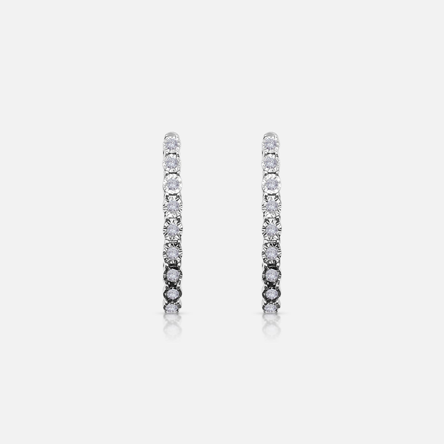 Yellow Gold Medium Diamond hoops with .25ct tw