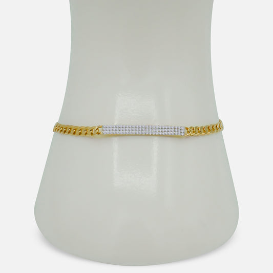 Genuine Diamond ID curb Bracelet