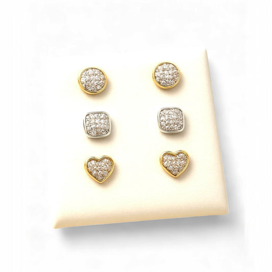 Set of 3 Diamond Studs with .25ct Total Diamond Weight