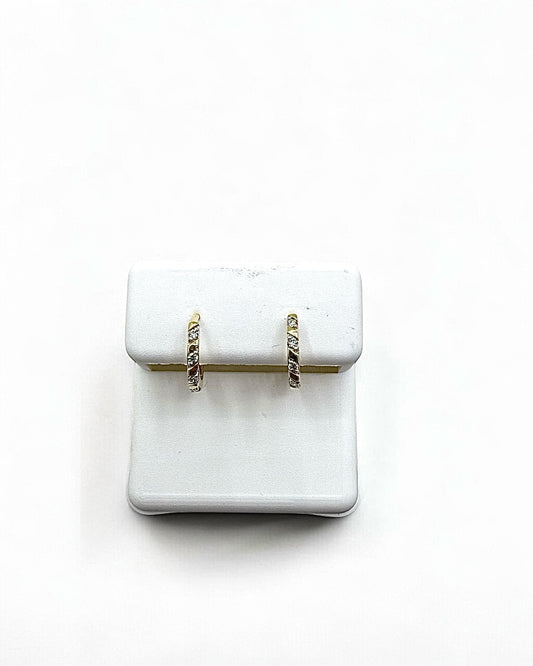 Yellow Gold Diamond Huggies .08ct TW