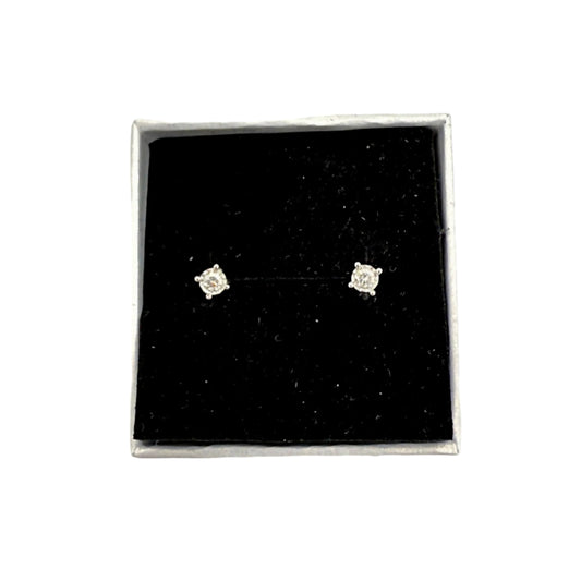 White Gold Single Diamond Studs with 0.10ct Total Weight